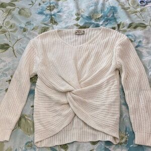 Poof! Cream V-Neck Sweater